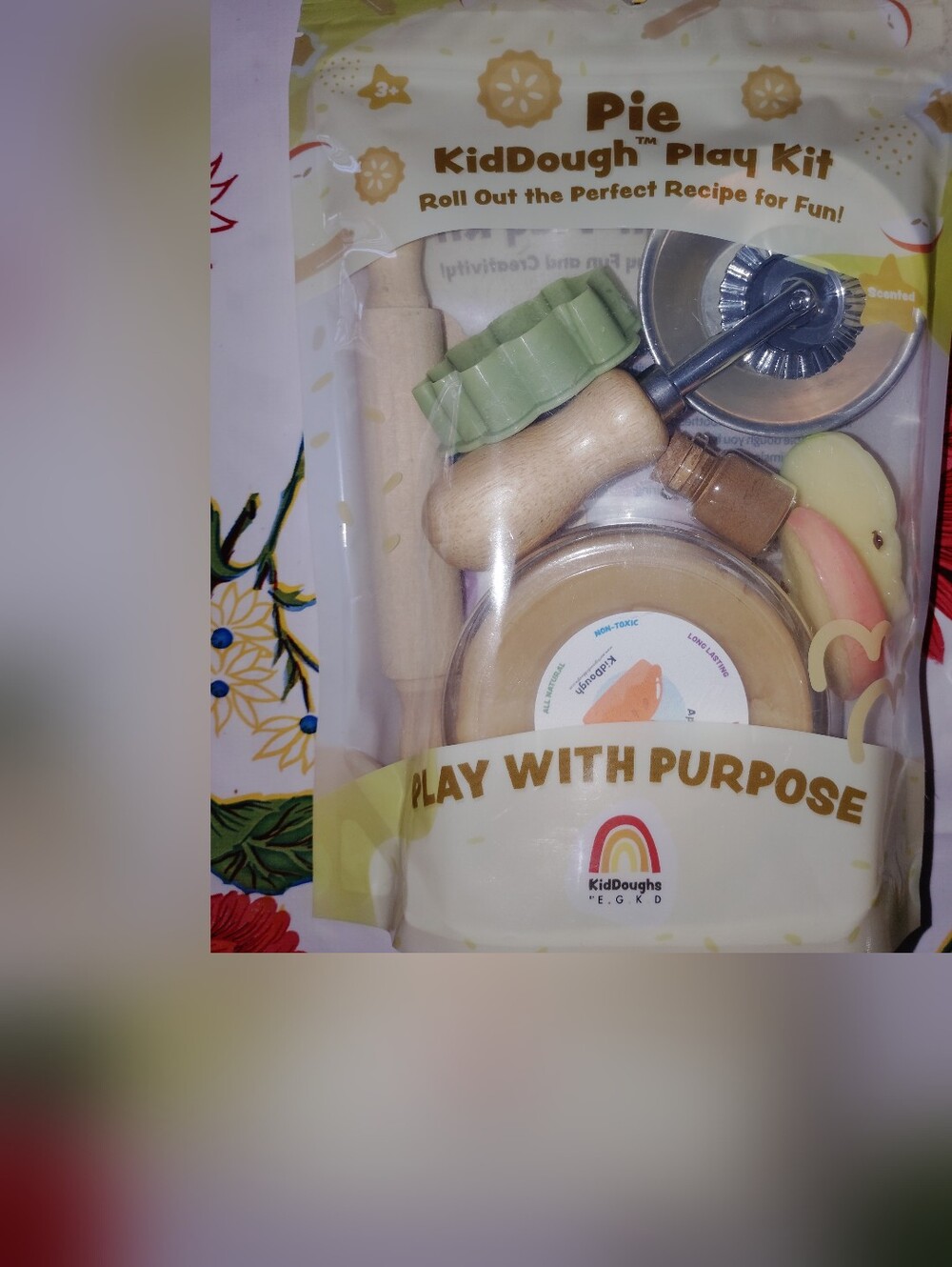 Pie 🥧 Play Dough Kit  By Kid Dough Naturals Pie Cutter Mold Toy Sensory Apple
